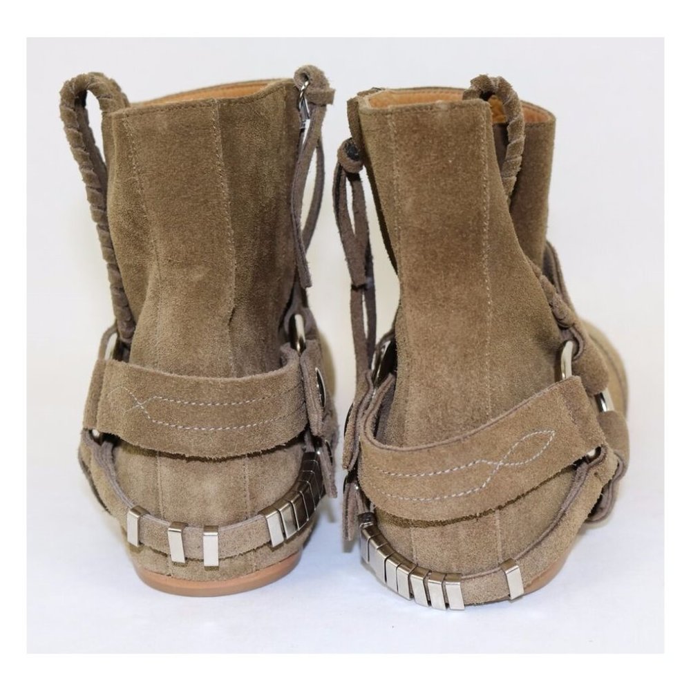 NEW $750 ISABEL MARANT RALF ANKLE BOOTIE HARNESS MOTO HIDDEN WEDGE 35 (Z1) - Picture 6 of 8